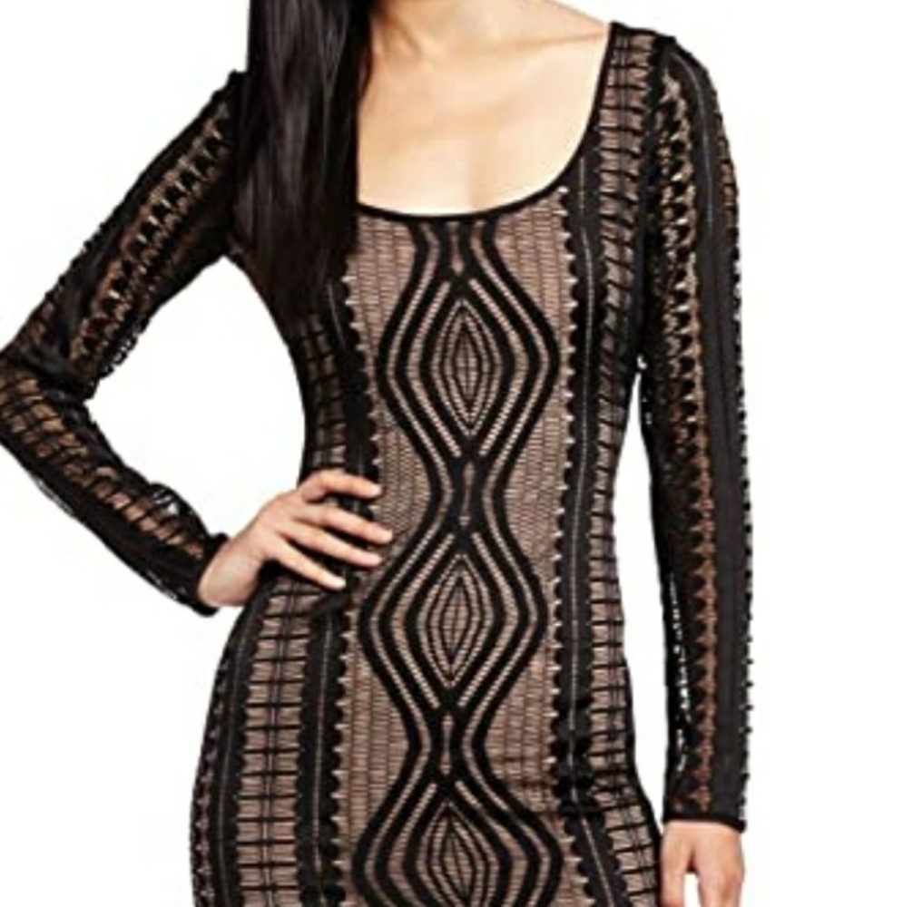 BCBGMAXAZRIA Tanya Black XS lace dress